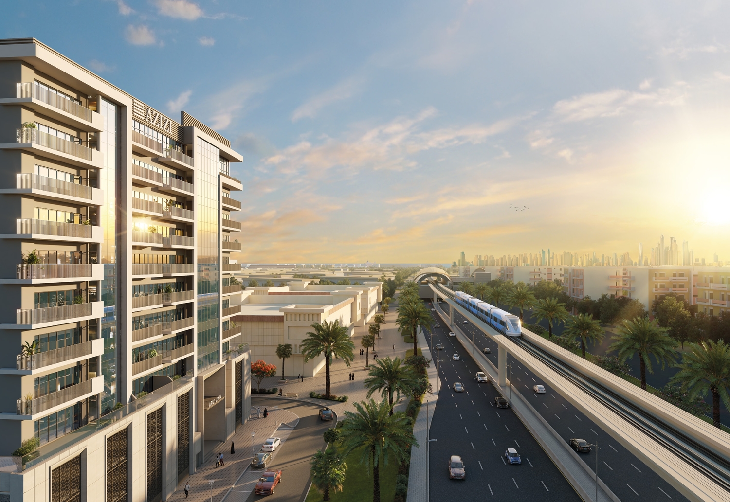 Aerial view of residential properties in Jebel Ali, Dubai.