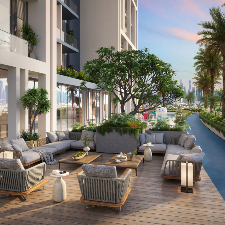 Fairway Residences by Prescott offering fully furnished apartments in Dubai Sports City with modern interiors and premium finishes